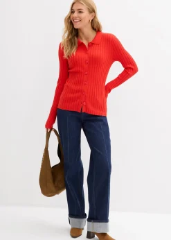 Gilet fluide en maille côtelée