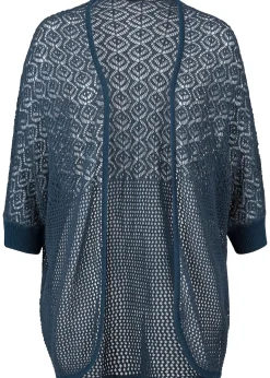 Gilet long en maille ajourée