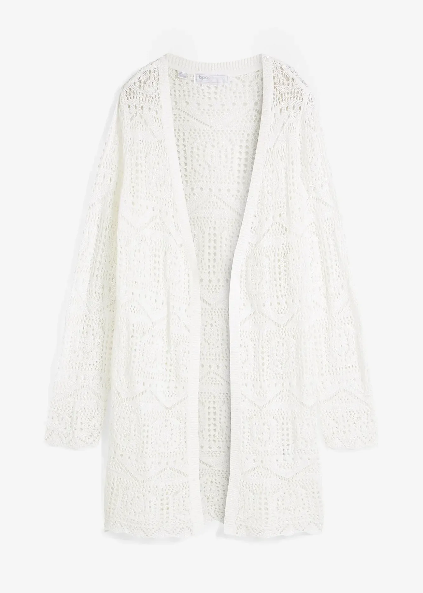 Gilet long en maille ajourée