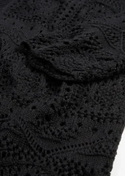 Gilet long en maille ajourée