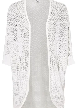 Gilet long en maille ajourée