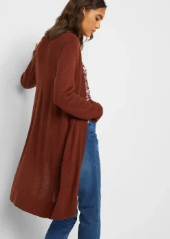 Gilet long en maille, manches longues