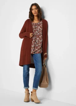 Gilet long en maille, manches longues