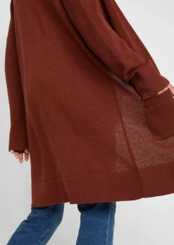 Gilet long en maille, manches longues