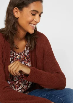 Gilet long en maille, manches longues