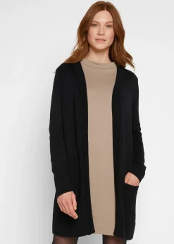 Gilet long en maille, manches longues