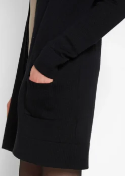 Gilet long en maille, manches longues