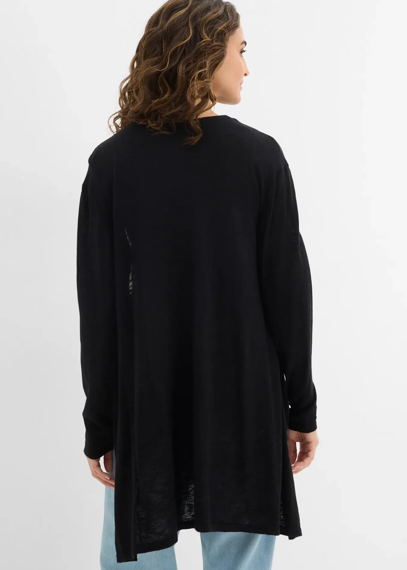 Gilet long en maille, ouvert