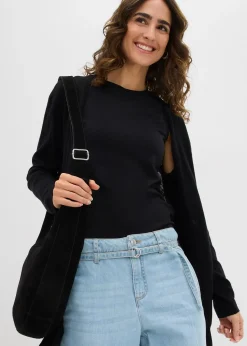 Gilet long en maille, ouvert