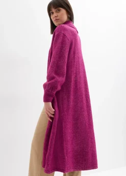 Gilet long en maille poilue