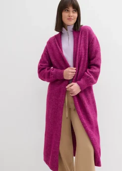 Gilet long en maille poilue