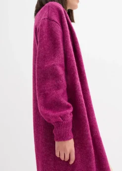 Gilet long en maille poilue