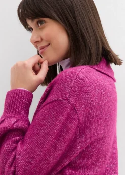 Gilet long en maille poilue