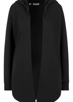 Gilet long en molleton de coton mélangé