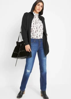 Gilet long en molleton de coton mélangé