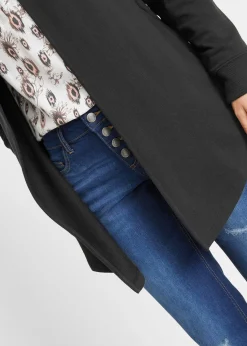 Gilet long en molleton de coton mélangé