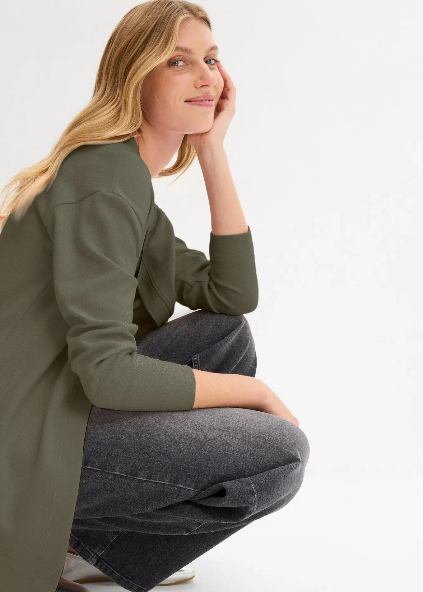 Gilet long en sweat doux