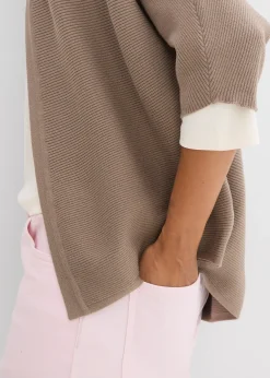 Gilet oversize en maille côtelée