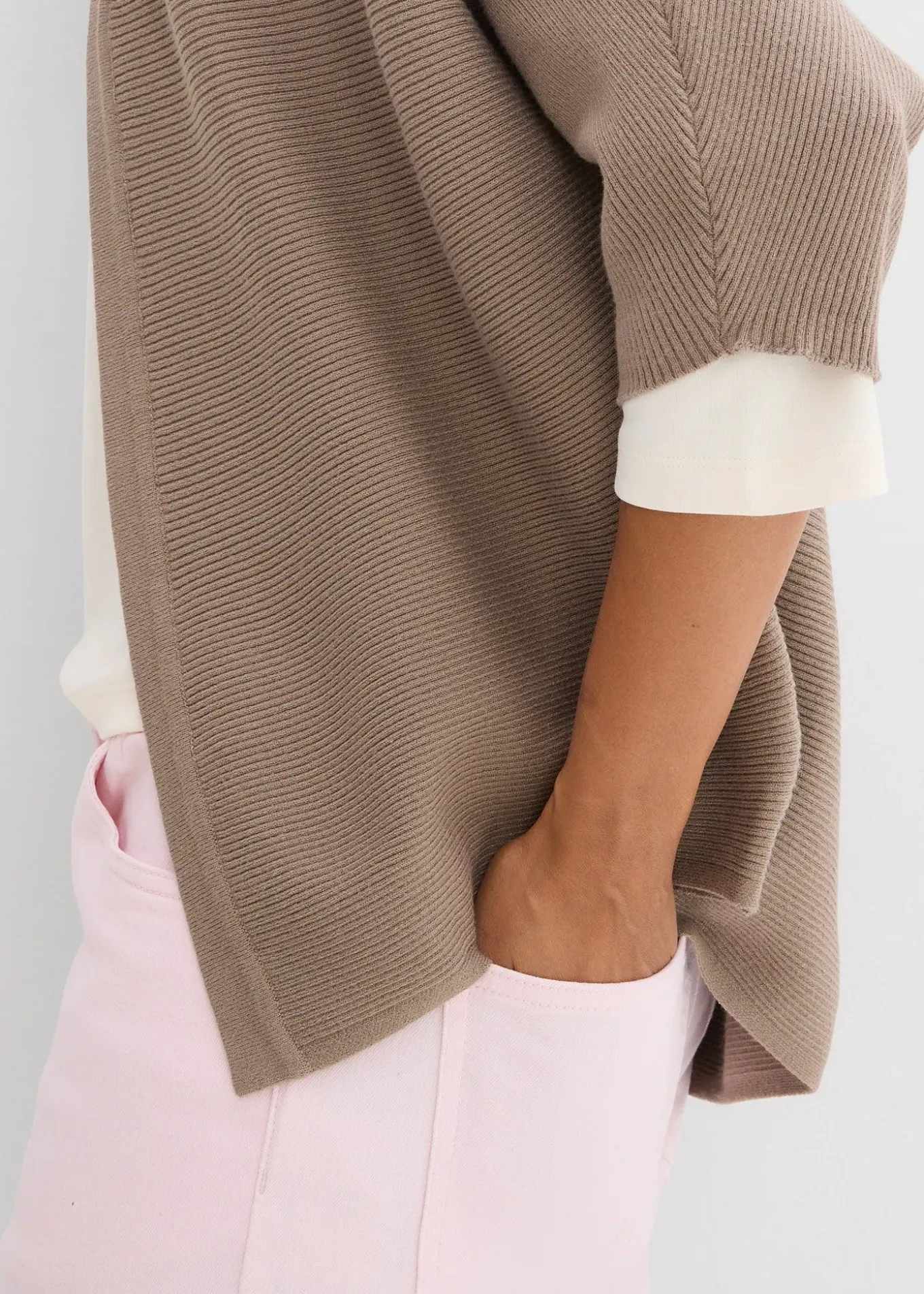 Gilet oversize en maille côtelée