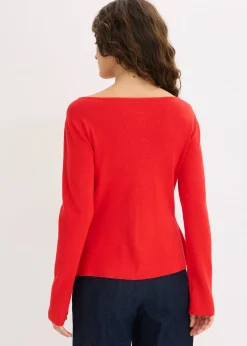 Gilet péplum en maille à boutons décoratifs