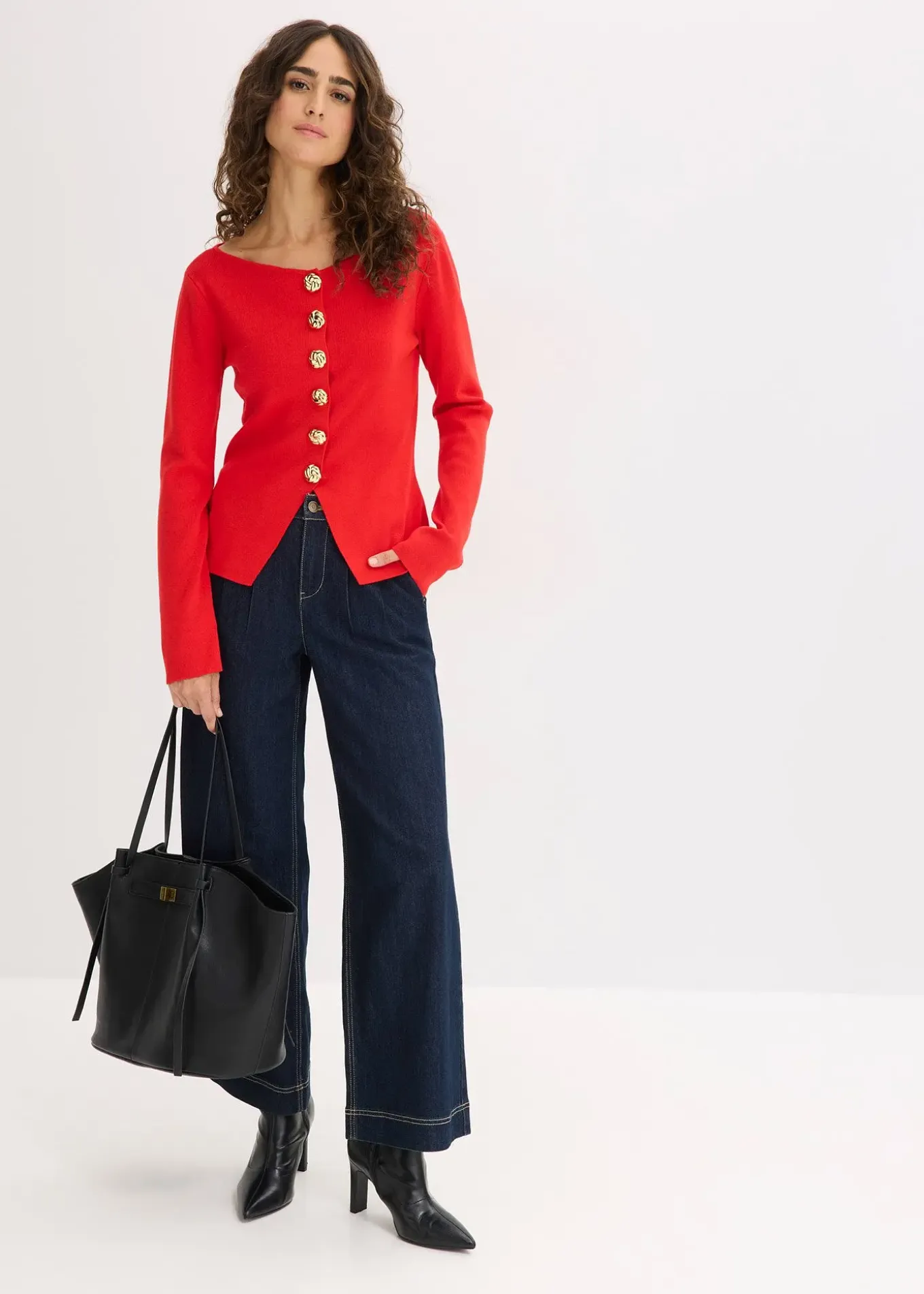 Gilet péplum en maille à boutons décoratifs