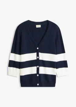 Gilet rayé en maille de coton