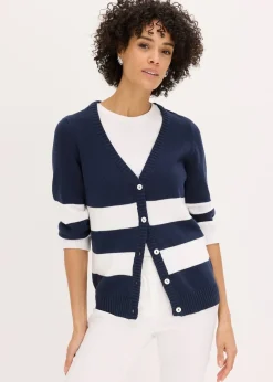 Gilet rayé en maille de coton