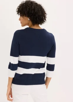 Gilet rayé en maille de coton