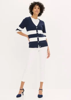 Gilet rayé en maille de coton