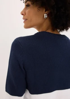 Gilet rayé en maille de coton