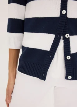 Gilet rayé en maille de coton