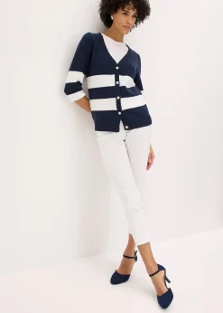 Gilet rayé en maille de coton