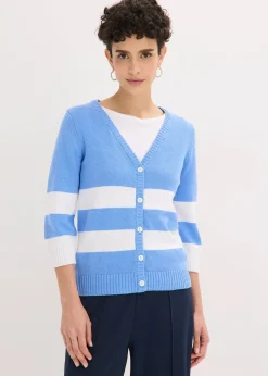 Gilet rayé en maille de coton