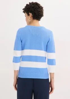 Gilet rayé en maille de coton