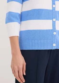 Gilet rayé en maille de coton