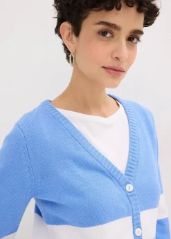 Gilet rayé en maille de coton