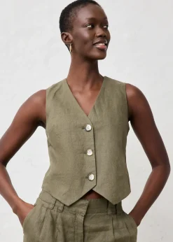 Gilet sans manches 100 % lin