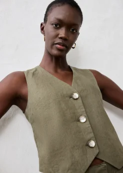 Gilet sans manches 100 % lin