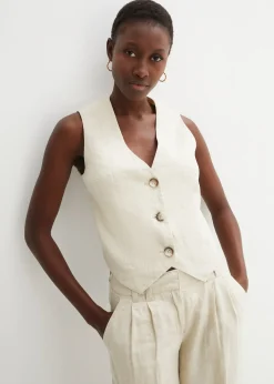 Gilet sans manches 100 % lin