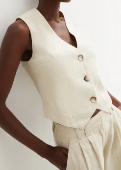 Gilet sans manches 100 % lin