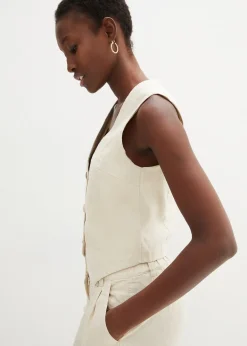 Gilet sans manches 100 % lin