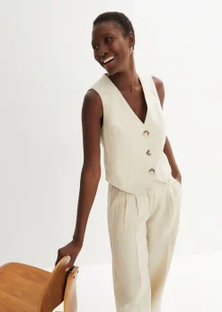 Gilet sans manches 100 % lin