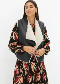 Gilet sans manches aspect peau de mouton