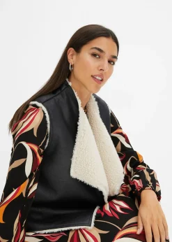 Gilet sans manches aspect peau de mouton