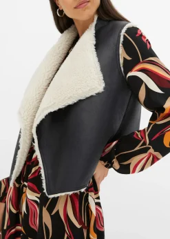 Gilet sans manches aspect peau de mouton