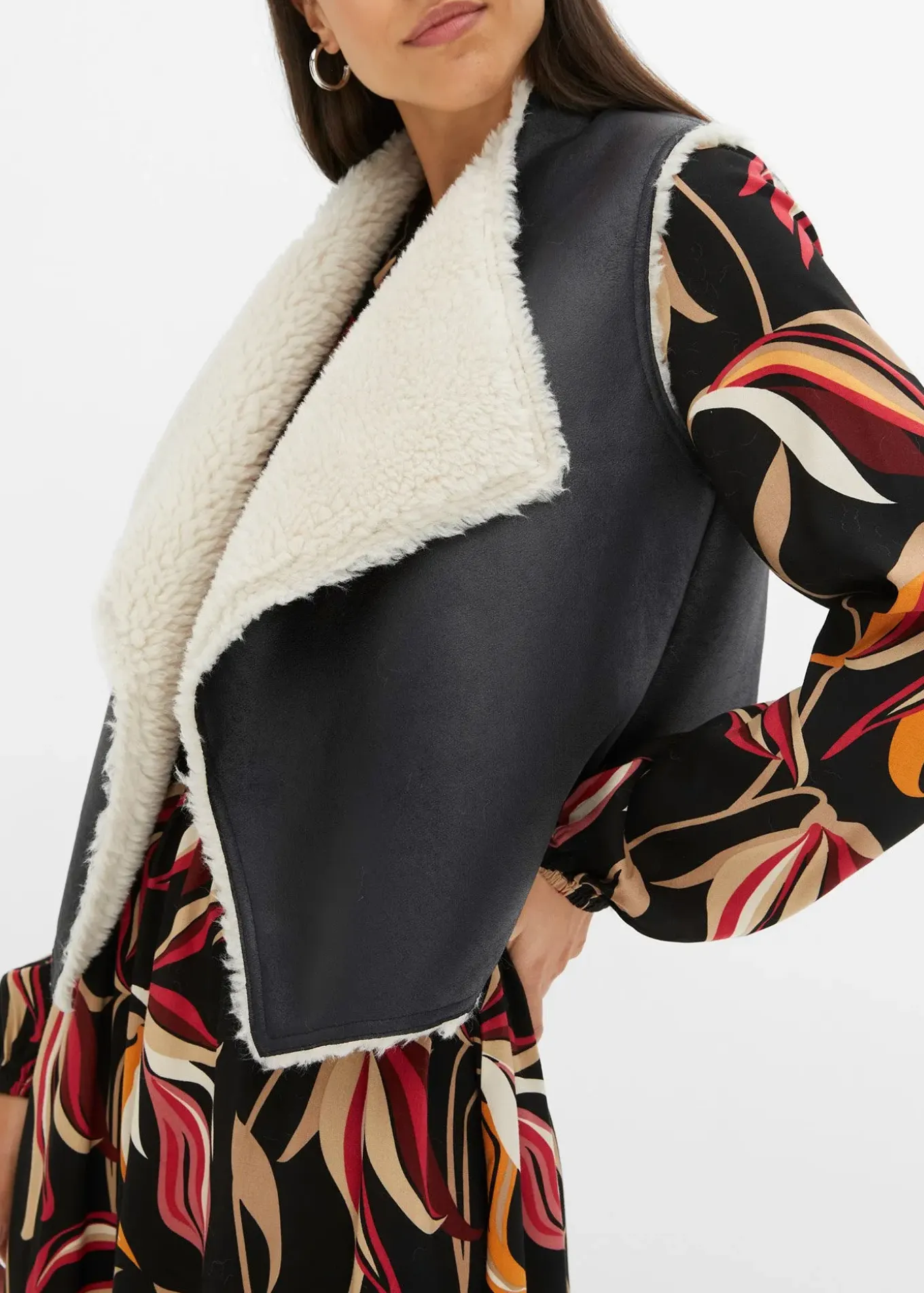 Gilet sans manches aspect peau de mouton