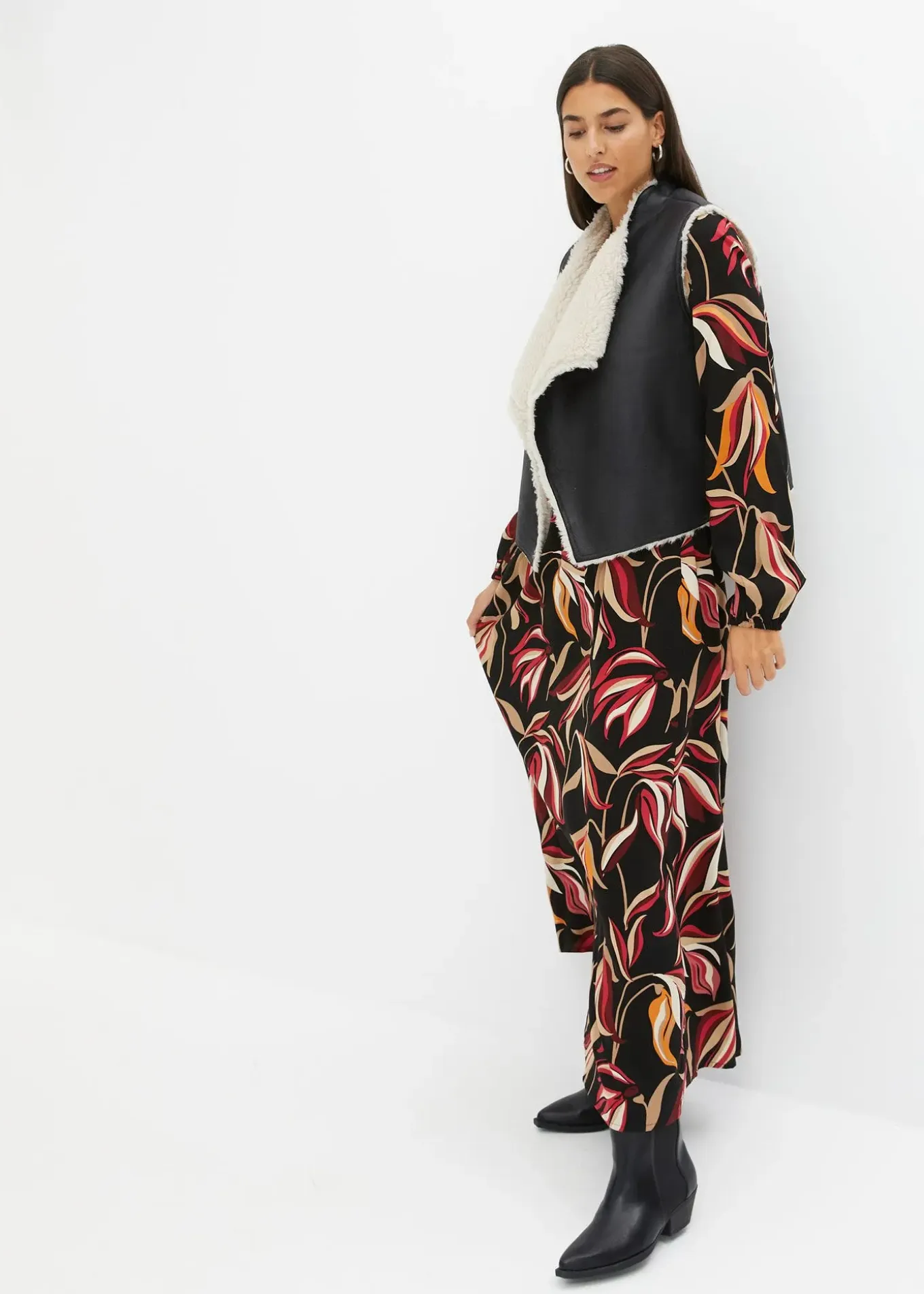 Gilet sans manches aspect peau de mouton