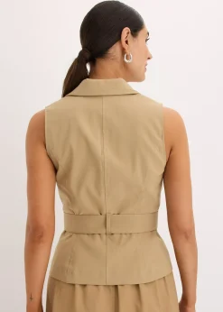 Gilet sans manches avec ceinture