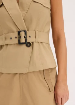 Gilet sans manches avec ceinture