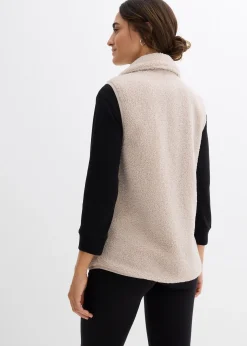 Gilet sans manches de grossesse et de portage en sherpa douillette